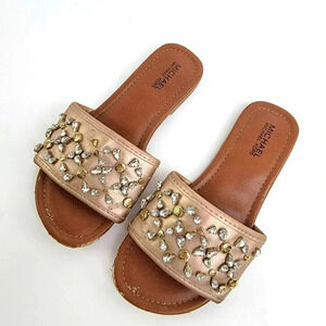 Michael Michael Kors Girls Rhinestone Gem Flip Flop Sandals - 1 C